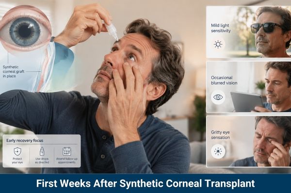 First Weeks After Synthetic Corneal Transplant